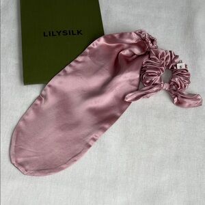 LILYSILK Pink Silk Hair Scrunchie and Bag Set 100% Mulberry Silk